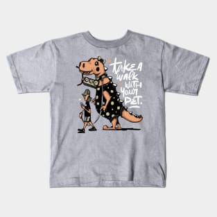 Take a walk with your pet Kids T-Shirt